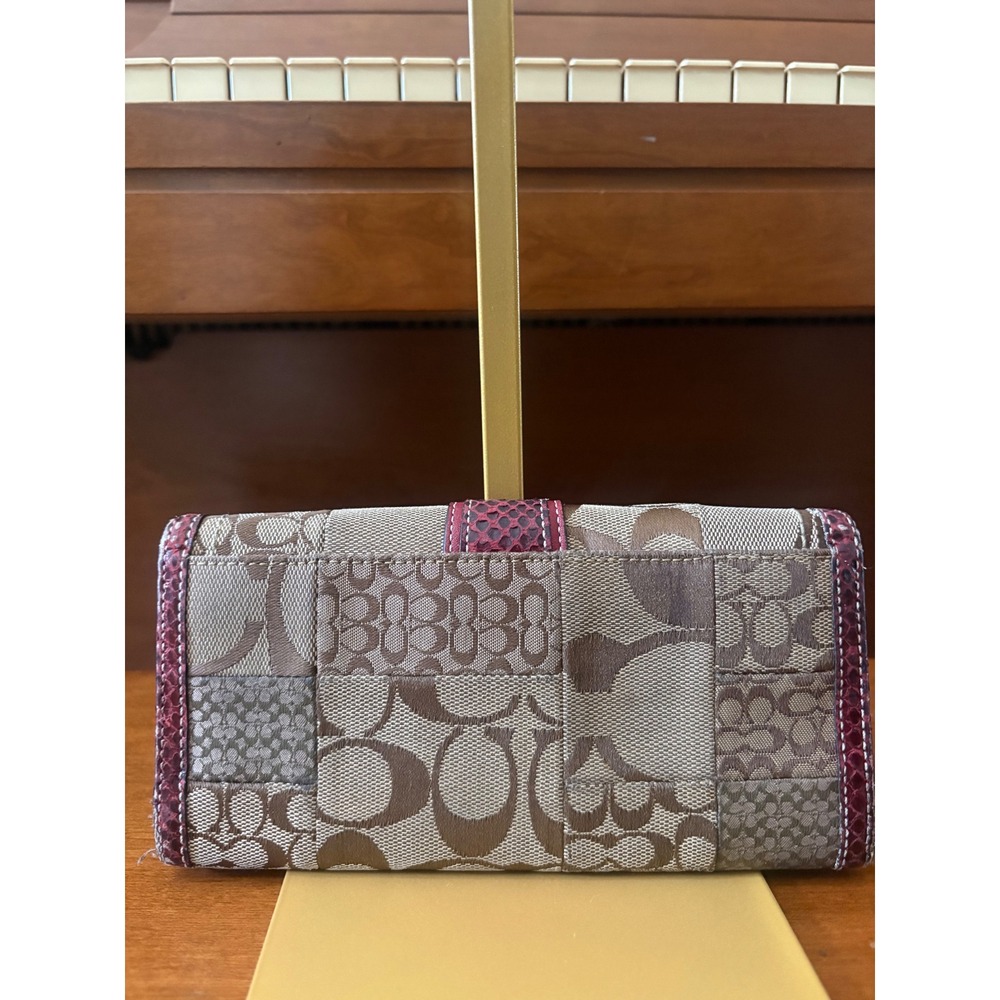 Coach Patchwork Signature Wallet Python Trim Burg… - image 2